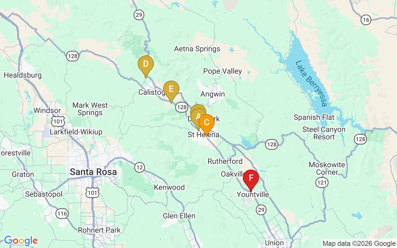 Day 2 — Napa (up-valley heritage) route map